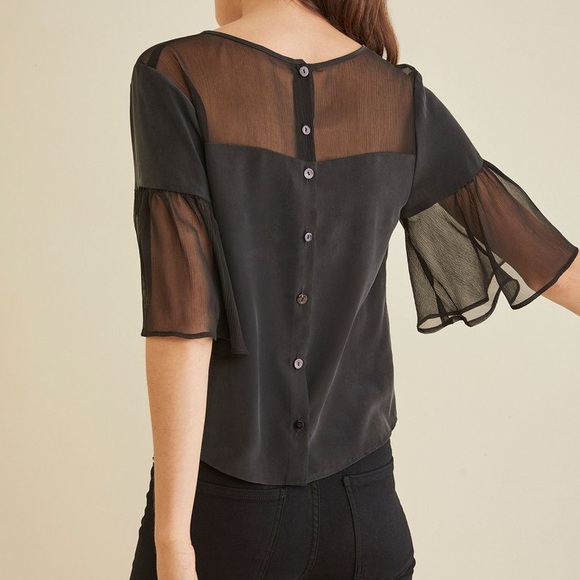 Amour Vert Tops - Amour Vert Toral Silk Blouse